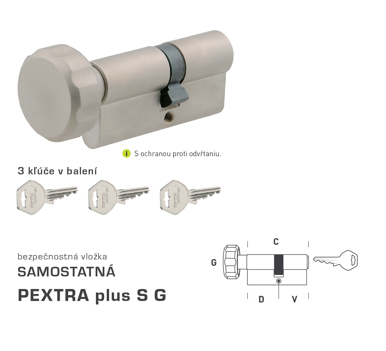 DK - PEXTRA plus S G - s gombíkom D 40 + V 90 mm