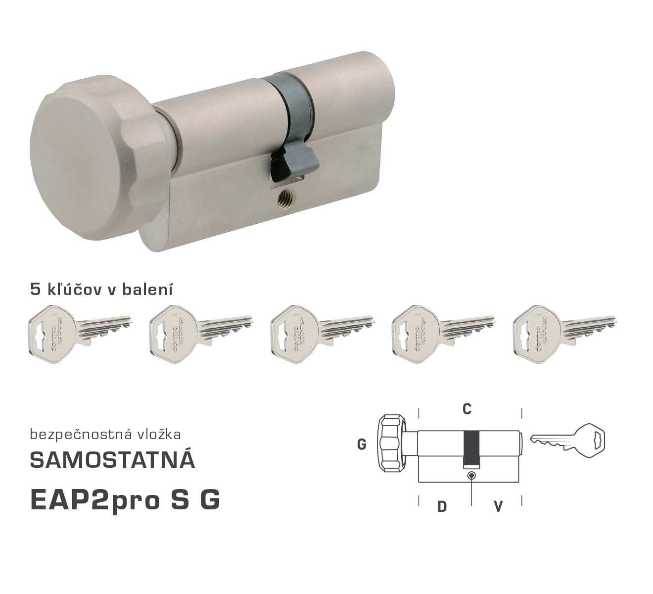 DK - EAP2pro S G - s gombíkom D 23,5 + V 30 mm