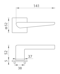 Kľučky na hranatých rozetách Zlatý Tupai