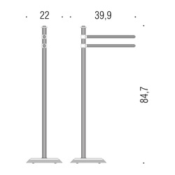 Stojanové držiaky do kúpeľne Strieborný COLOMBO