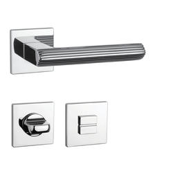 Kľučky na hranatých rozetách Strieborný APRILE