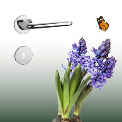 Kľučky na okrúhlych rozetách Strieborný APRILE