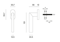 Oválne kľučky na okná Zlatý APRILE