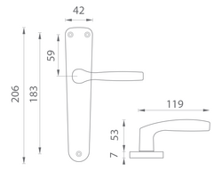 Kľučky na oválnych štítoch Strieborný BA