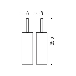 WC kefy s nádobou Strieborný COLOMBO