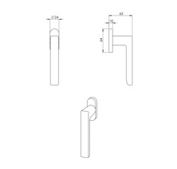 Oválne kľučky na okná Strieborný NUDA - VERUM ITALY