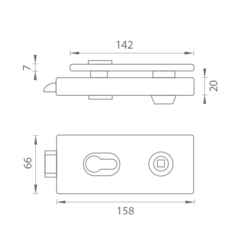 Zámky na sklenené dvere Sivý Tupai