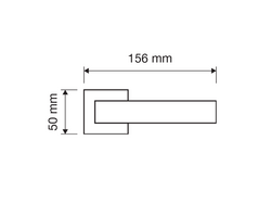 Kľučky na hranatých rozetách Čierny LINEA CALI