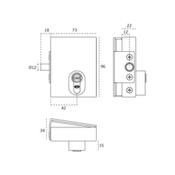 Zámky na sklenené dvere Strieborný JNF