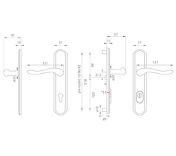 Kľučky na spevnených rustikálnych štítoch s prekrytím vložky Bronzový Mariani