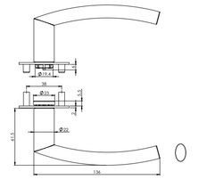 Kľučky na okrúhlych rozetách Strieborný Griffwerk