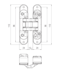 Skryté pánty a závesy na interiérové dvere Strieborný Koblenz