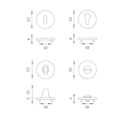 Okrúhle rozety Biely APRILE