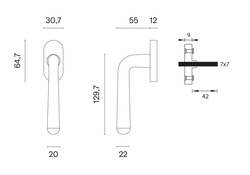 Oválne kľučky na okná Strieborný APRILE