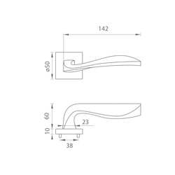 Kľučky na hranatých rozetách Sivý FROSIO BORTOLO