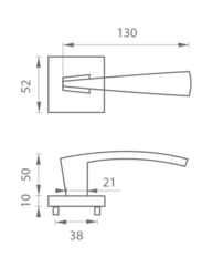 Kľučky na hranatých rozetách Kombinovaný MPK