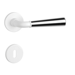 Kľučka na dvere ASM - MARIGOLD 3 - R 7S BIM/CHL/BIM - biela matná/chróm lesklý/biela matná (WH/LC/WH) | MP-KOVANIA.sk