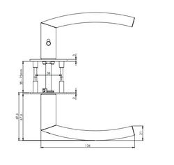 Kľučky na okrúhlych rozetách Strieborný Griffwerk