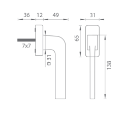 Hranaté kľučky na okná Sivý Tupai