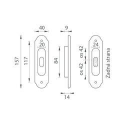 Mušle a madielka na posuvné drevené dvere Čierny FROSIO BORTOLO