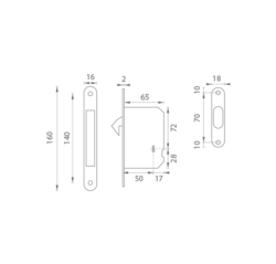 Zámky na posuvné dvere Strieborný ATZ