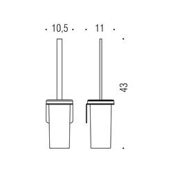 WC kefy s nádobou Strieborný COLOMBO