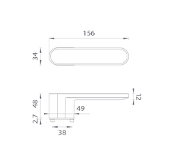 Kľučky na oválnych úzkych rozetách Sivý APRILE