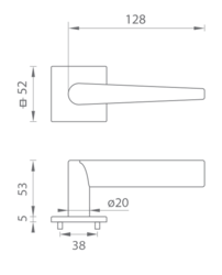 Kľučky na hranatých rozetách Sivý Tupai