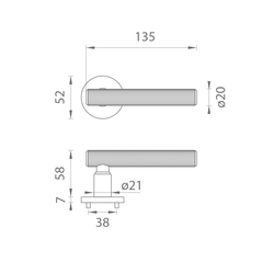 Kľučky na okrúhlych rozetách Sivý APRILE