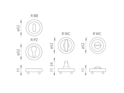 Okrúhle rozety Kombinovaný Tupai