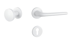 Kľučky na okrúhlych rozetách Biely APRILE