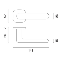 Kľučky na hranatých rozetách Zlatý APRILE