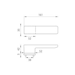 Kľučky na obdĺžnikových rozetách Zlatý Tupai
