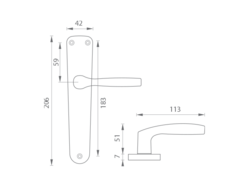 Kľučky na oválnych štítoch Strieborný BA