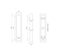 Madlá a mušle na sklenené dvere Strieborný PR