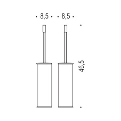 WC kefy s nádobou Čierny COLOMBO