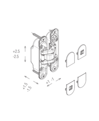 Skryté pánty a závesy na interiérové dvere Strieborný Koblenz