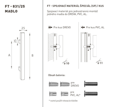 Madlá hranaté priame Biely FT