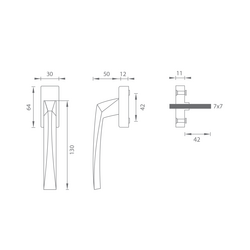 Hranaté kľučky na okná  FROSIO BORTOLO