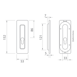 Mušle a madielka na posuvné drevené dvere Čierny Tupai