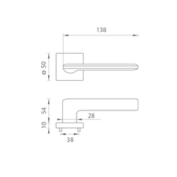 Kľučky na hranatých rozetách Sivý FROSIO BORTOLO