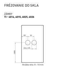 Zámky na sklenené dvere Biely Tupai