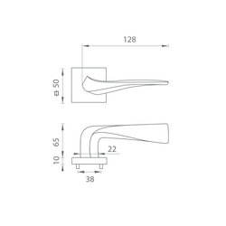 Kľučky na hranatých rozetách Zlatý FROSIO BORTOLO
