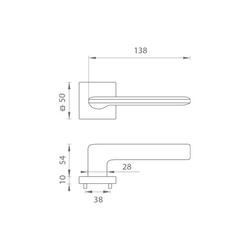 Kľučky na hranatých rozetách Čierny FROSIO BORTOLO