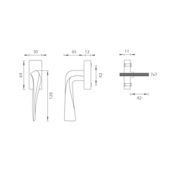 Hranaté kľučky na okná Strieborný FROSIO BORTOLO