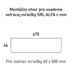 Mriežky šírka 60 mm Strieborný MPK