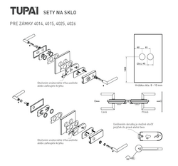 Zámky na sklenené dvere Sivý Tupai