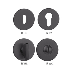 Rozeta ku kľučke TI - ROZETA - R 5S CIM PVD - čierna matná PVD (155) | MP-KOVANIA.sk