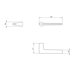 Minimalistické kľučky bez rozety na interiérové dvere Srieborný NUDA - VERUM ITALY