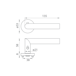 Kľučky na okrúhlych rozetách Strieborný Griffwerk